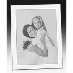Silver Plate and White Photo Frame